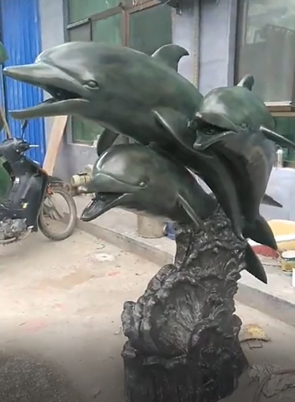 dolphin decor sculpture