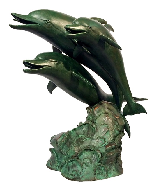 FINIHSED Dolphins bronze sculpture