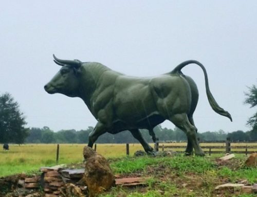 Bronze Lawn Outdoor Art of Bull Sculpture