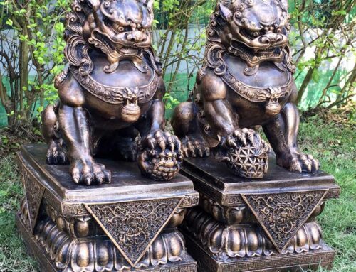 Majestic Powerful Garden Decoration Regal Mythology Chinese Art Famous Popular Black Bronze Foo Dog Statues