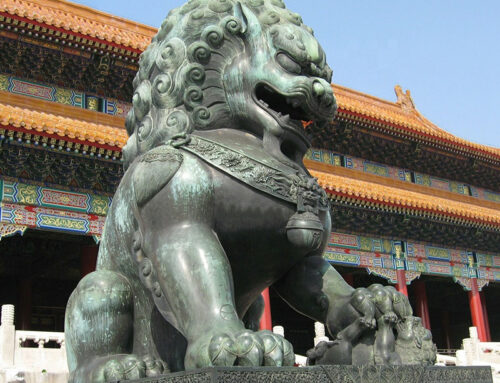 Traditional Fierce Public Exorcistic Famous Magnificent Powerful High-Quality Outdoor Large Foo Dog Bronze Sculpture
