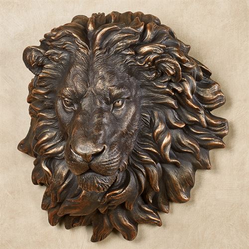 bronze lion head statue