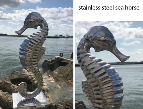 Modern Art Popular Outdoor Decoration Stainless Steel Sea Horse