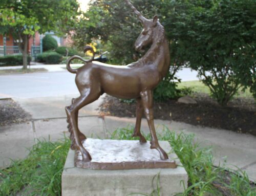 Standing Mythology Popular Bronze Unicorn Garden Statue