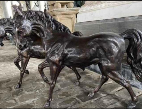 Large Life-Size High Quality Bronze Black Horse Decor for Sale