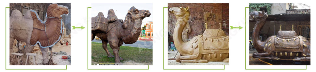 Create 1:1 clay and casting bronze of camel sculpture