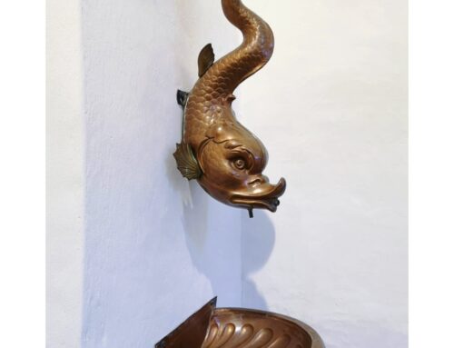 Inner Decoration Bronze Art Horn Koi Fish Sculpture for Fountain