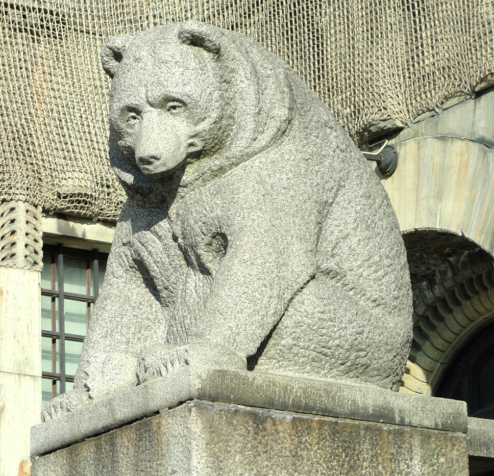 carved bear statue