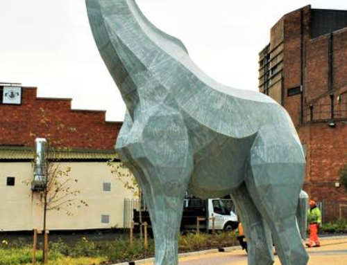 Outdoor Large Life-Size Fiberglass Giraffe Statue for Sale