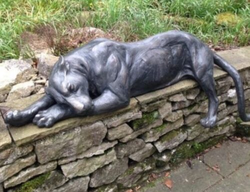 Outdoor Quitely Popular Tired Bronze Sleeping Leopard Sculpture