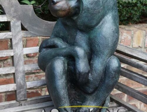 Yard Art Ornament Bronze Baboon Sculpture for Park