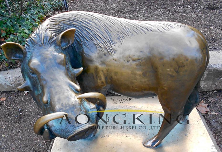 Wild African Warthog statue sculpture bronze