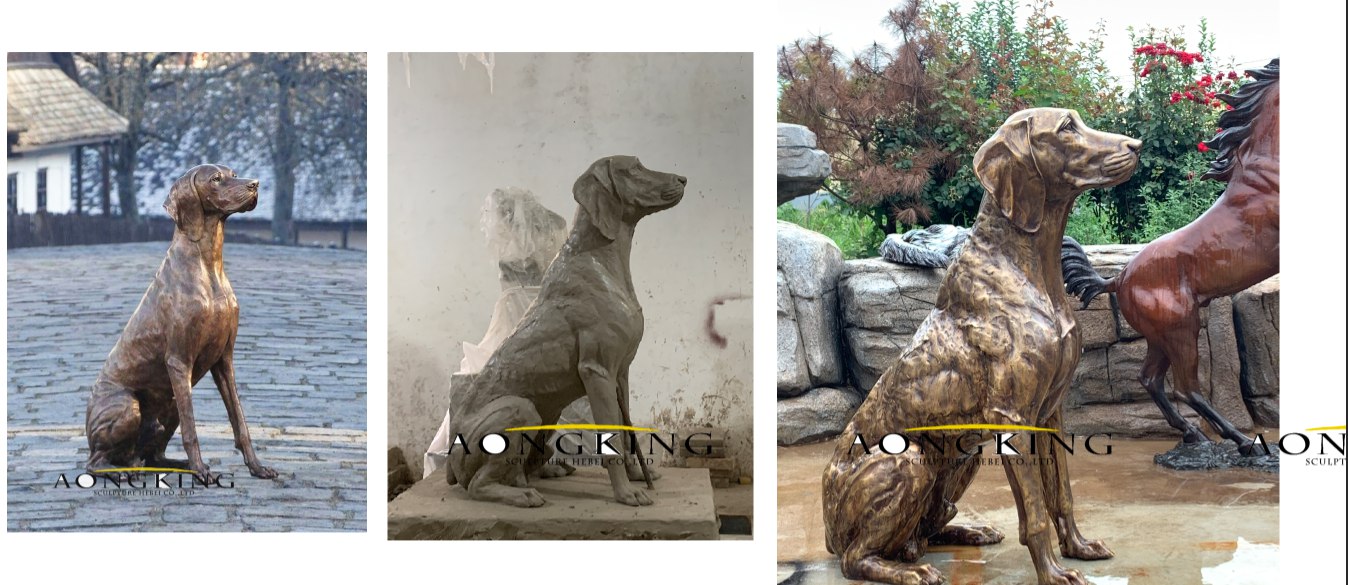 Aongking finished bronze dog statue