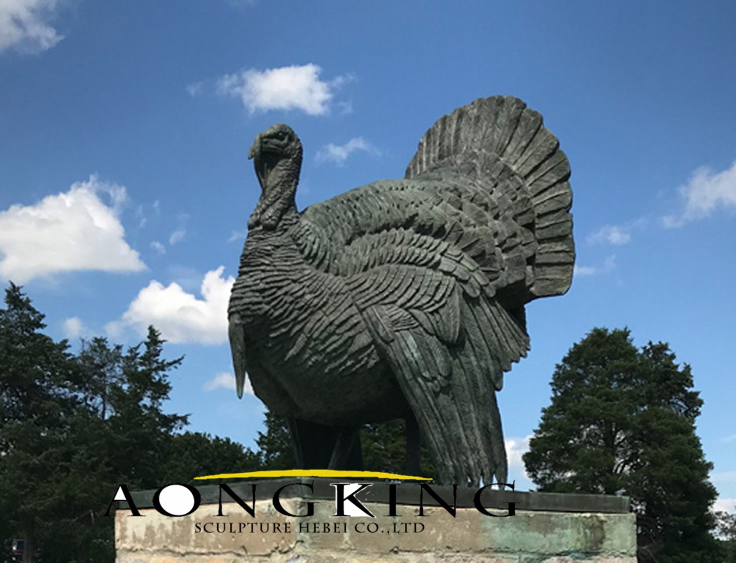 Bronze Rockingham Turkey Sculpture