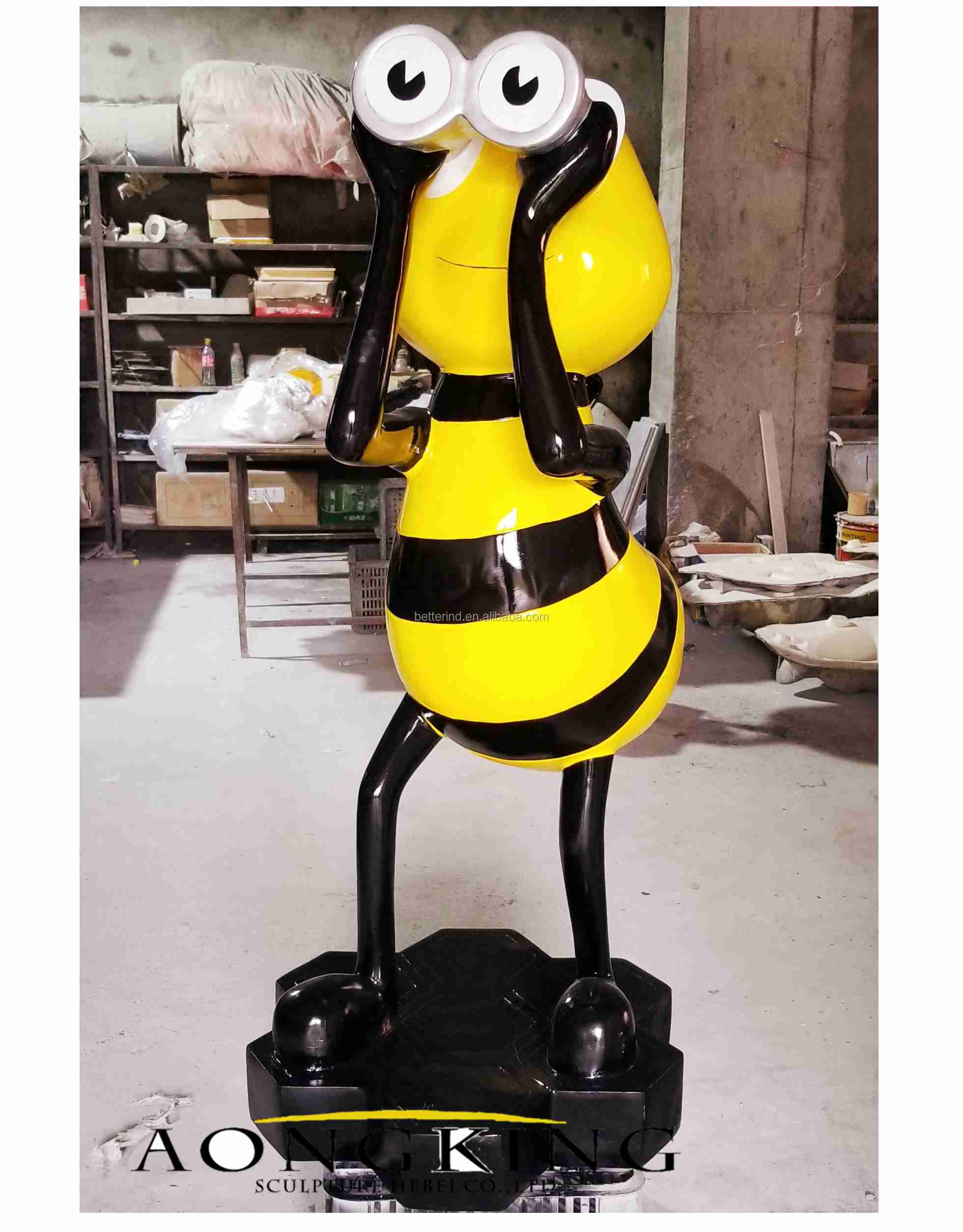 Garden Large Fiberglass Bee Sculpture