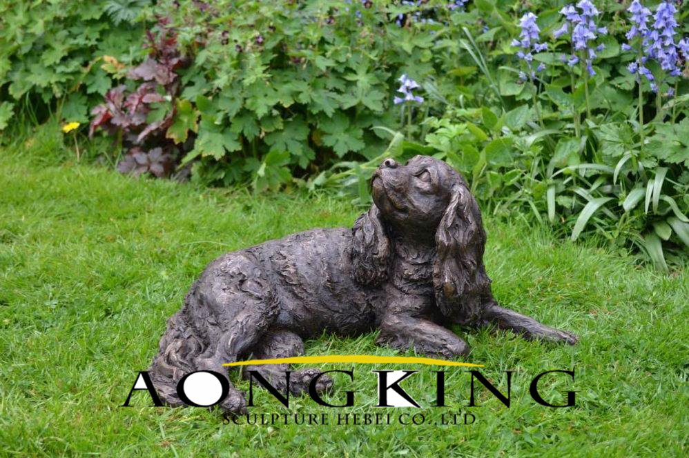 cavalier king charles spaniel garden statue
