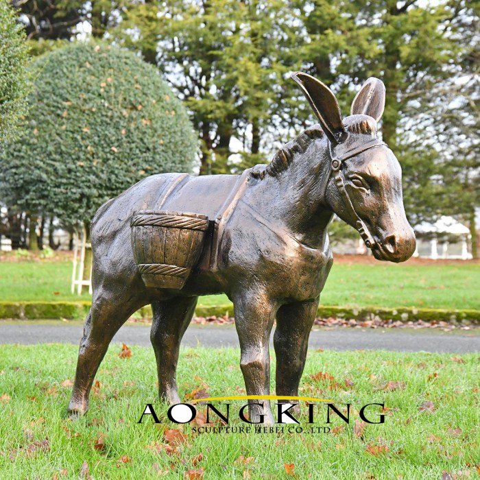 Antique Bronze Travelling Donkey Sculpture