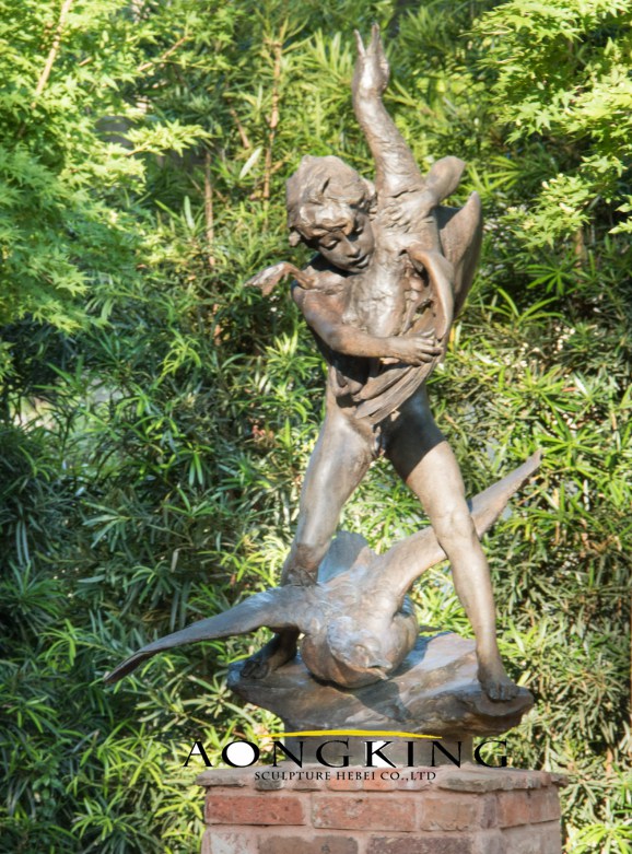 Bronze Boy and the Goose Statue