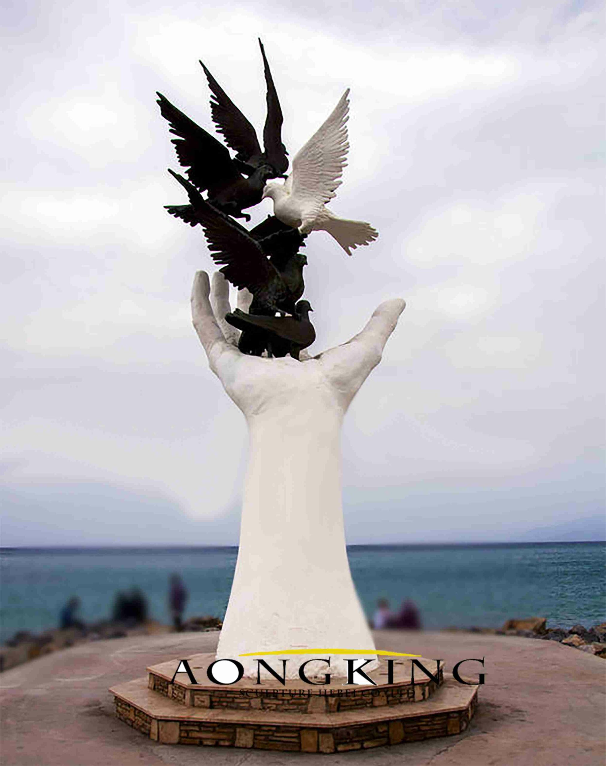 fiberglass hand of peace sculpture 2
