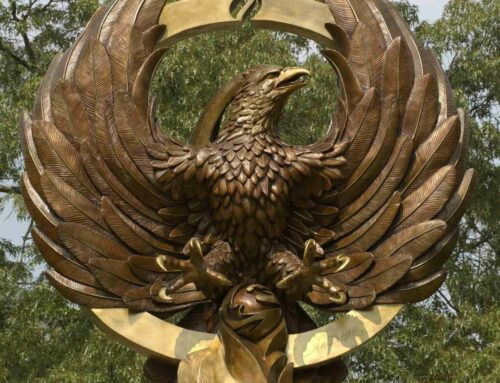 Popular Garden Decoration High-Quality Detailed Bronze Phoenix Rising Sculpture with Auspicious Implications