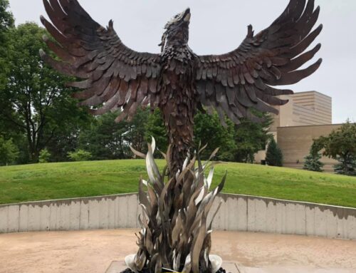 Large Outdoor Popular Bird Ornament Flying Open Wings Iconic Matal Bronze Phoenix Statue for Public