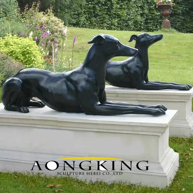 bronze realistic dog statues