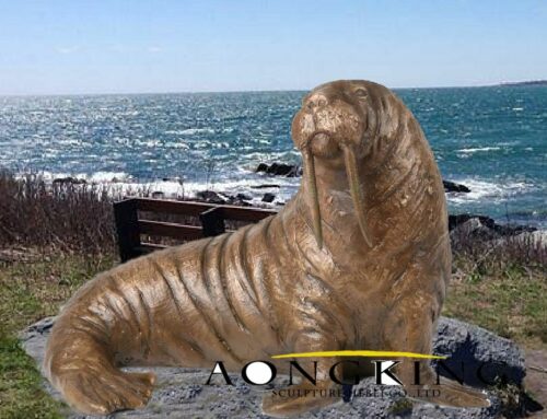 Large Cute Decoration Popular Rare Majestic Exquisite Fat Bronze Walrus Statue for Seaside