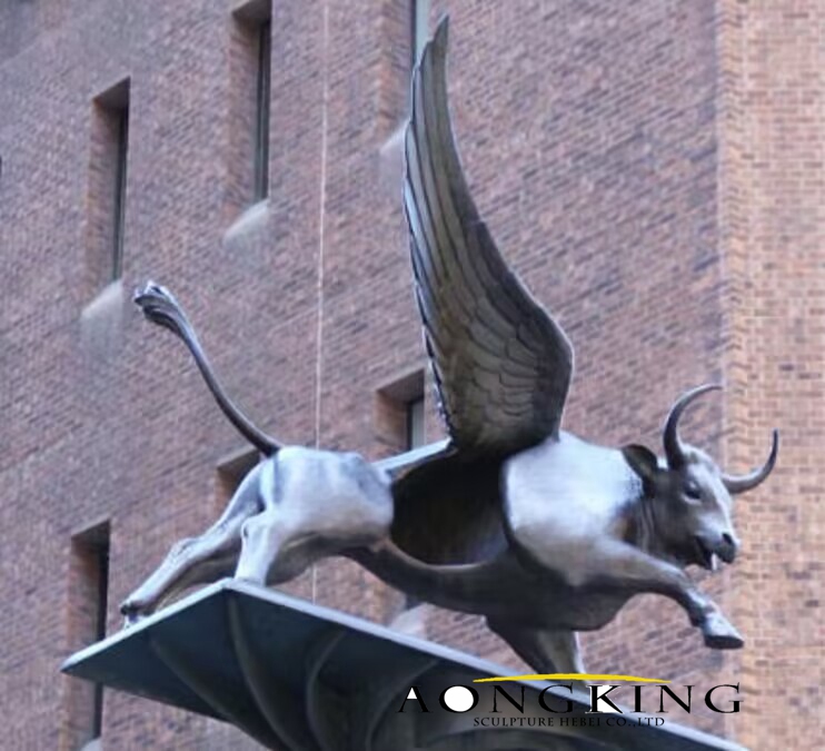 The Winged Ox bronze sculpture