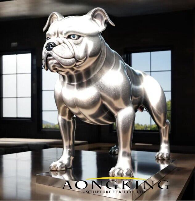 aluminum bulldog statue
