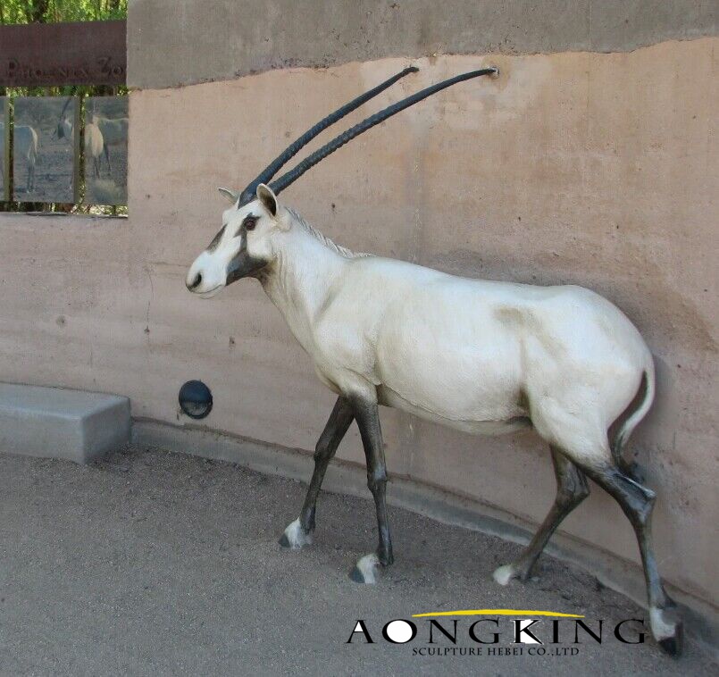 outdoor Arabian oryx sculpture