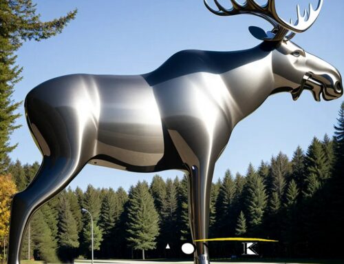 Graceful Elegance and Timeless Beauty Stainless Steel Reindeer Sculpture