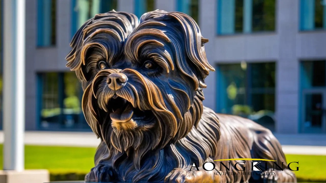 bronze Affenpinscher dog sculpture
