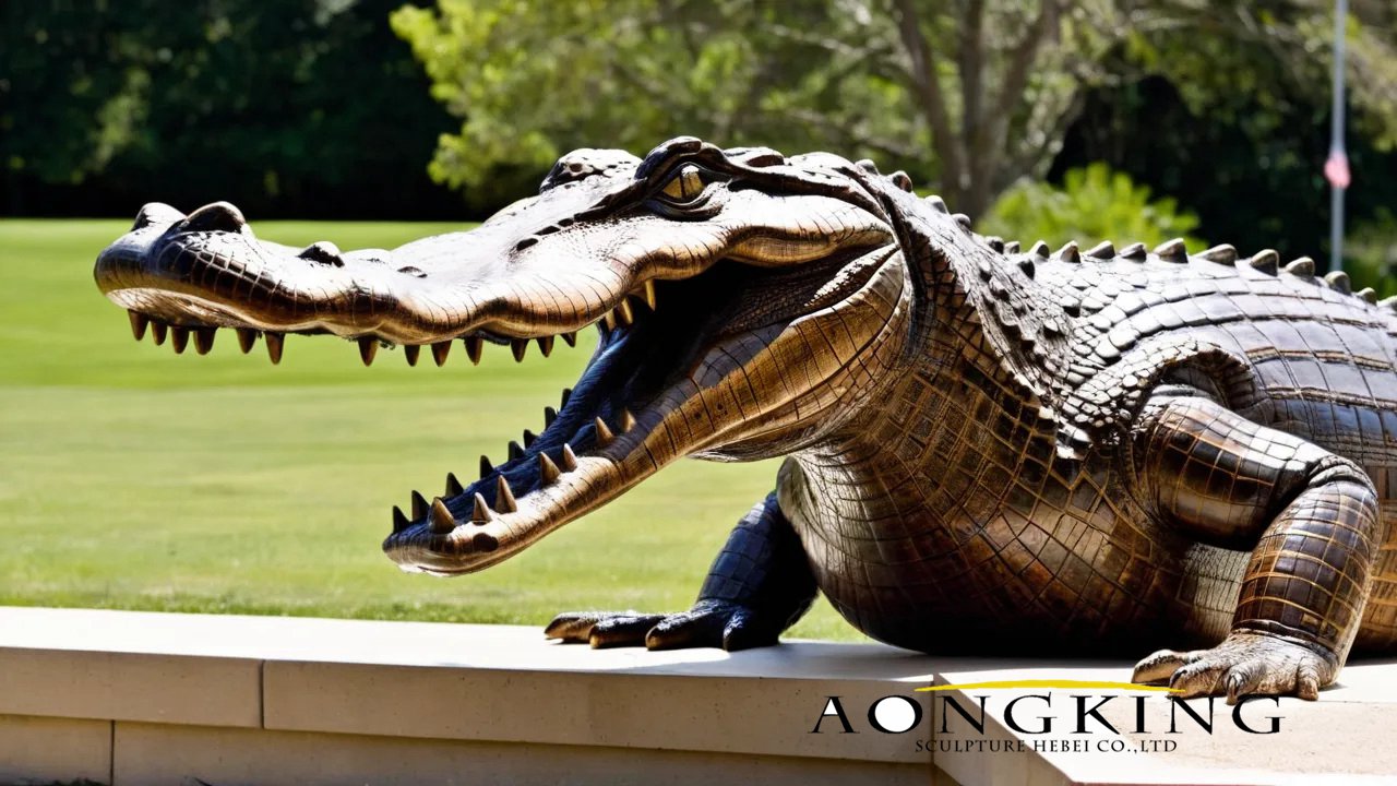 large American alligator sculpture