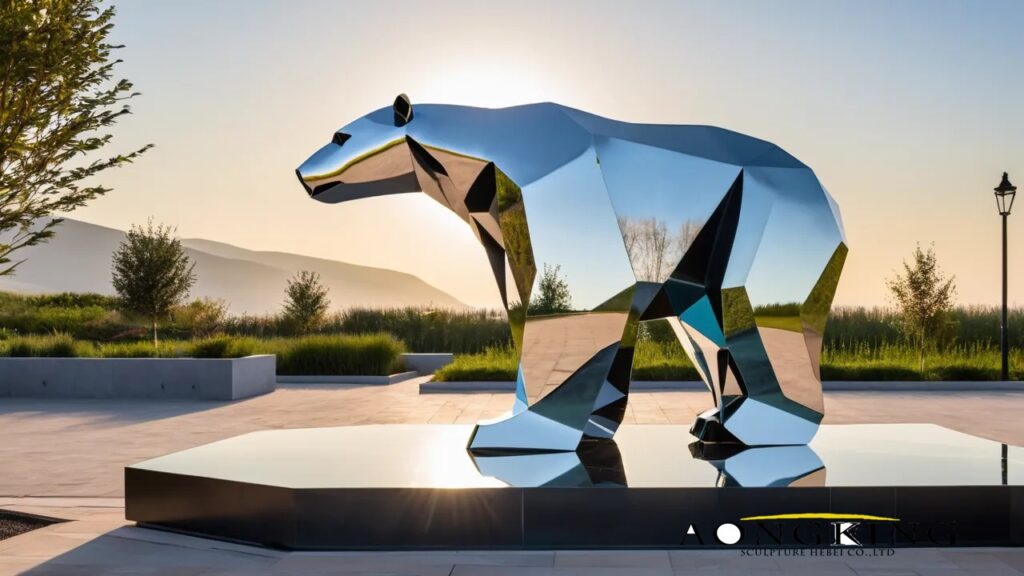 stainless steel 304 bear statue for outside