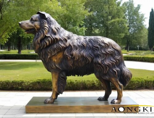 Outdoor High-Quality Bronze Croatian Sheepdog Sculpture