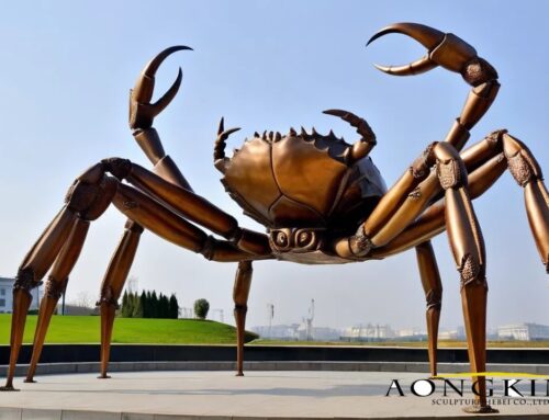 Public Ornament Large Detailed Bronze Crab Spider Sculpture