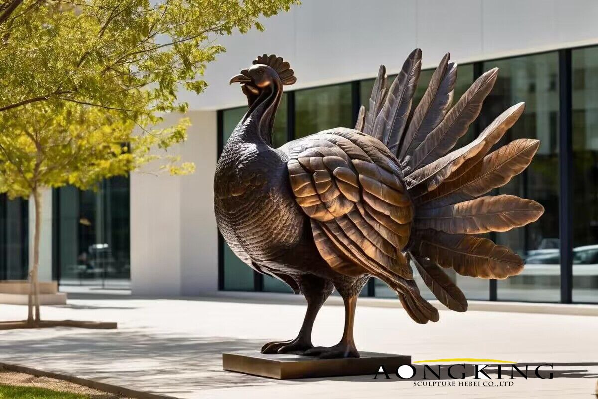 bronze wild turkey sculpture