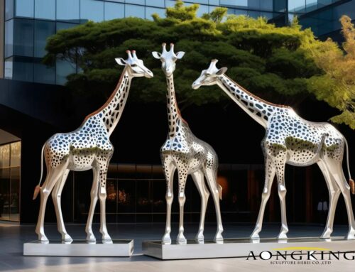 Outdoor Decoration Cast Aluminum Giraffe Sculptures