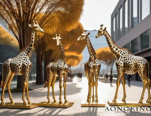 Captivating Elegance Exquisite Cast Bronze Giraffe Sculptures