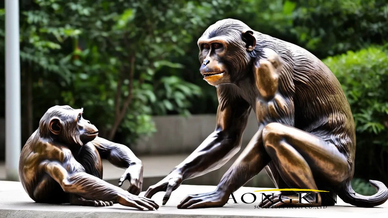 crab-eating macaque sculptures