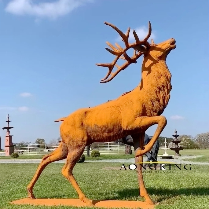 iron deer sculpture