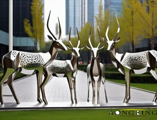 Graceful Guardians Popular Decor Metal Antelope Statues