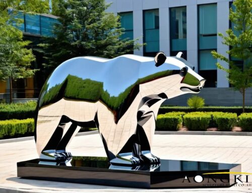 Enigmatic Charm Modern Decor Metal Bear Statue Art