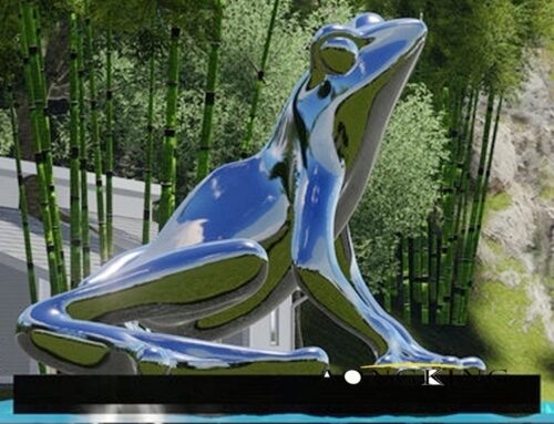 Whimsical Charm Modern Decor Metal Frog Yard Art Sculpture