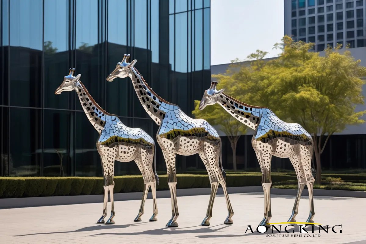 metal giraffe sculptures for sale