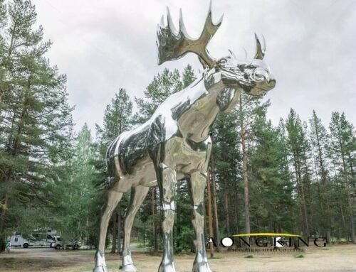 Outdoor Space Ornament Standing Metal Moose Yard Art
