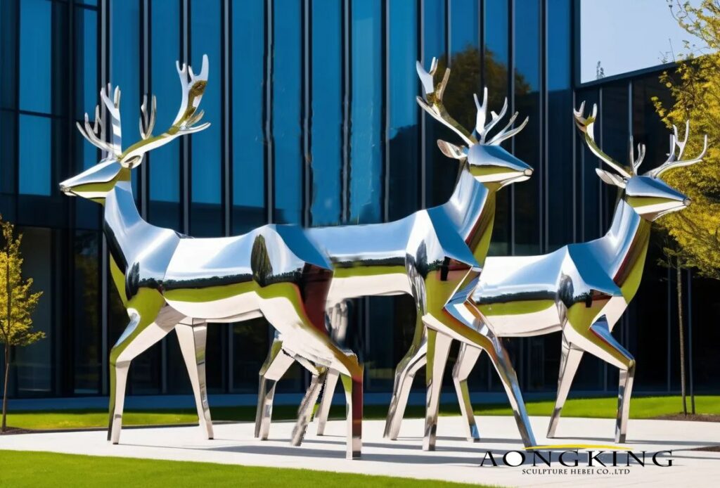 metal reindeer statues Christmas