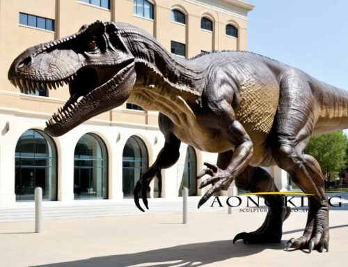 Fierce Jurassic Predator Bronze Allosaurus Dinosaur Statue