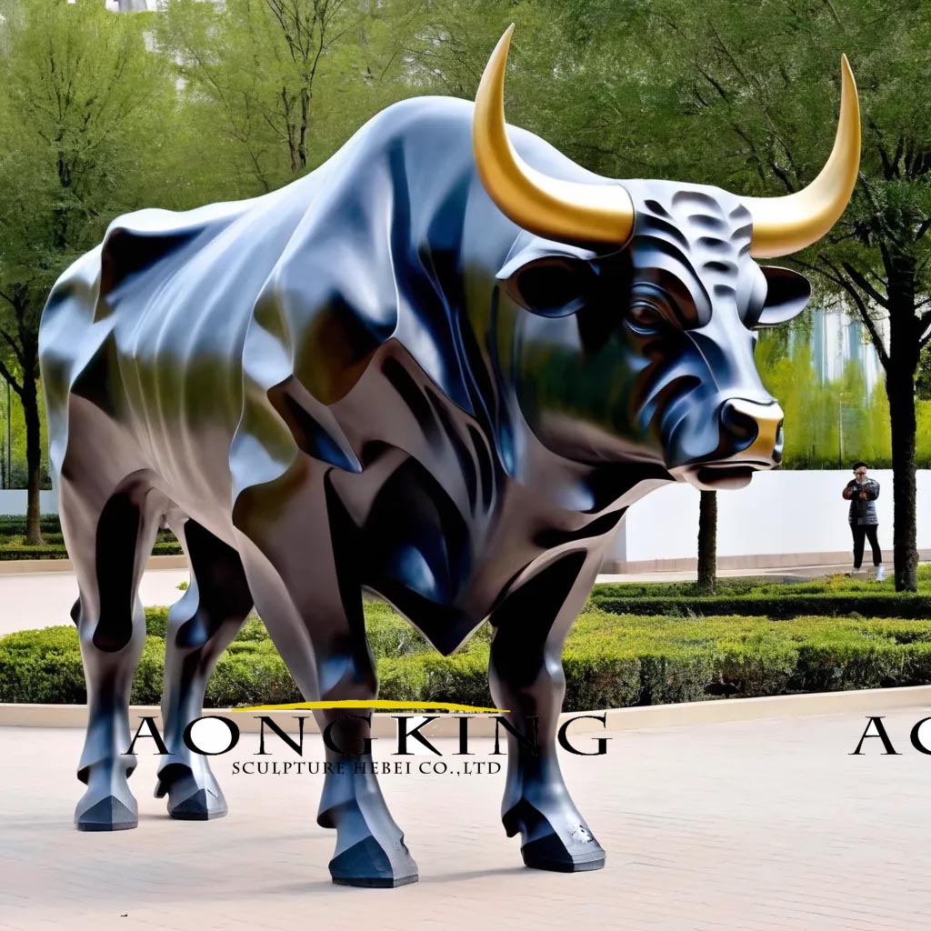 Aongking fiberglass bull sculpture