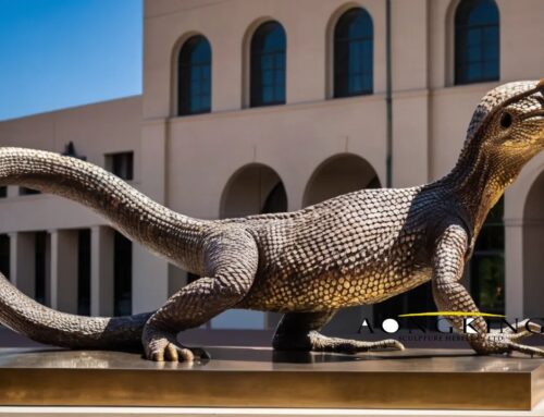Large Outdoor Ornament Bronze Ackie Monitor Sculpture